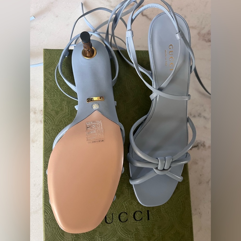 Gucci Women's Blue Strappy Sandals - Picture 10 of 12